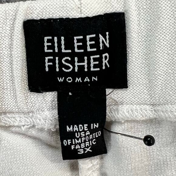 Eileen Fisher Washable Crepe Pants 3XL White Pull On Slim Fit Stretch Minimalist - Picture 9 of 12